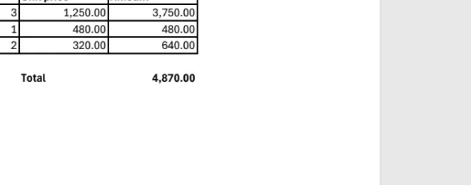 Ein Klick unter die Summe öffnet ein Feld; „Paid in full on 20 October 2026“ wird eingetippt und in derselben Schrift wie die Summe eingefügt