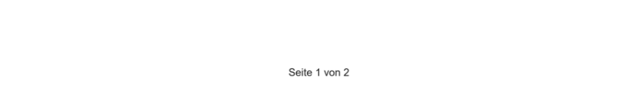 „Seite 1 von 2“ unten auf der Seite